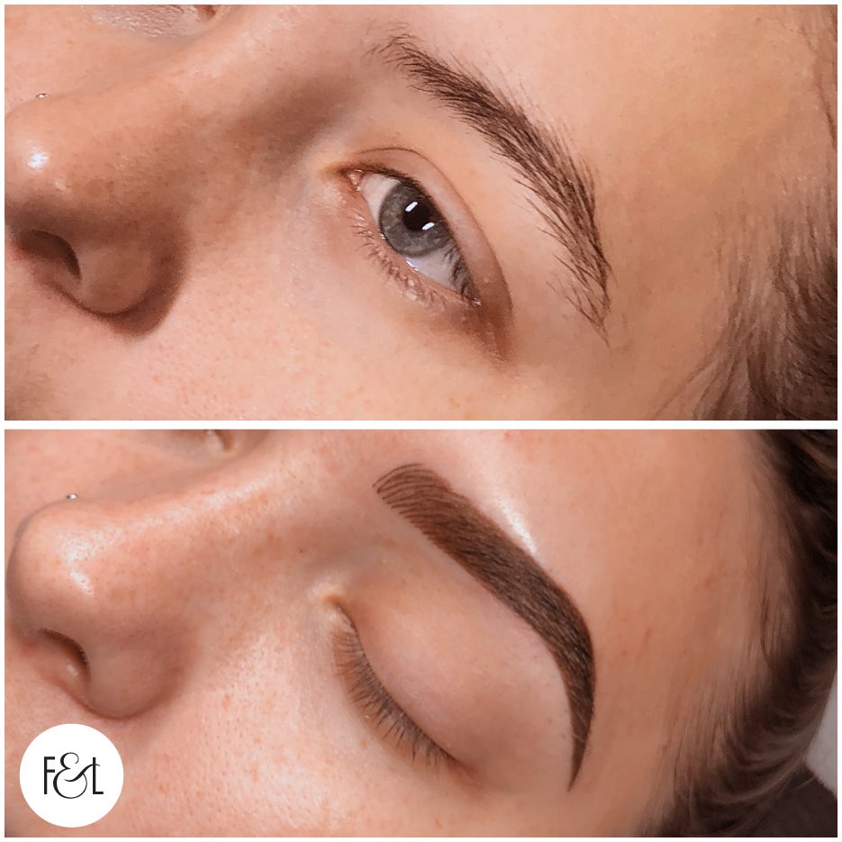 Combination Eyebrow Tattoo - Before and After